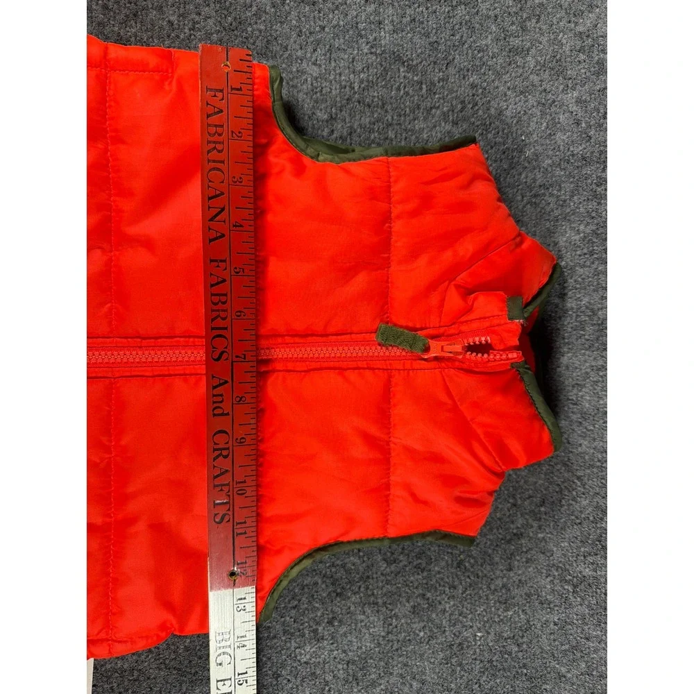 OshKosh Bgosh Kids Orange Puffer Vest Olive Green Lining Size 4 B216E413-OK